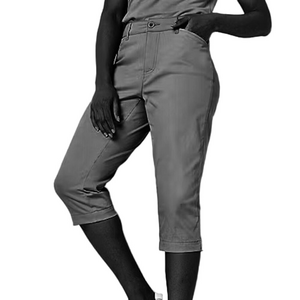 St. John's Bay Secretly Slender Mid Rise Capri Pants Cafe Brown NWT sz14